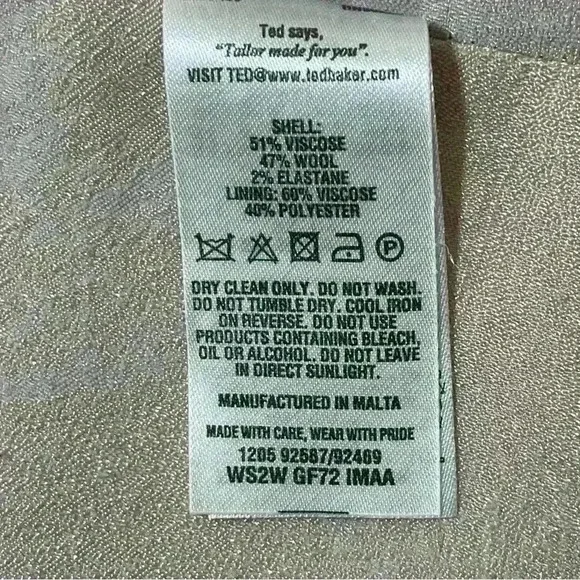 Ted Baker London Working Title Tailored Jacket Blazer Light Gray size 0 Wool - Picture 15 of 16